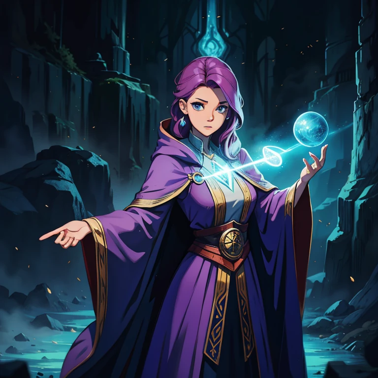 wizard female using magic concept art fantasy