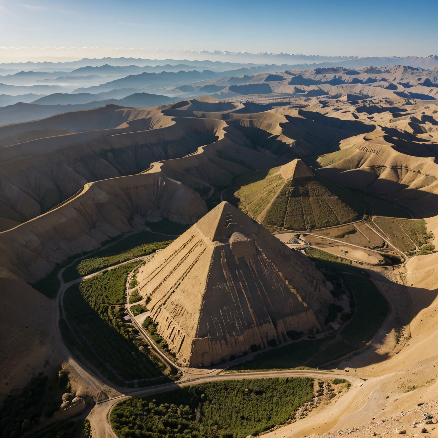 8k , quality, Artwork, les sommets des pyramides sont au dessus de la terre, le reste est en douss de la terre