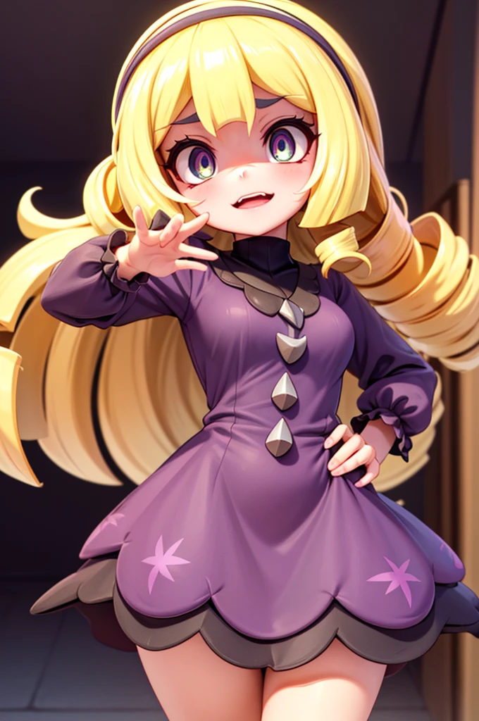 8k, UHD, HD Wallpaper, Illustration, 1person, 1girl, (((Pokemon))), ((((Hex maniac)))), ((lillie pokemon)), (((((blond hair))))), (((drill hair))), (((side drill))), {{{fusion}}}, {{{agglutination}}}, {{{combination}}}, Obra maestra, mejor calidad, ((Obra maestra)), ((mejor calidra descarrilado)), Parte superior del cuerpo, {{{agglutination}}}, Pose con las manos en las caderaira la cara de la persona))), (((mirada cara a cara))),