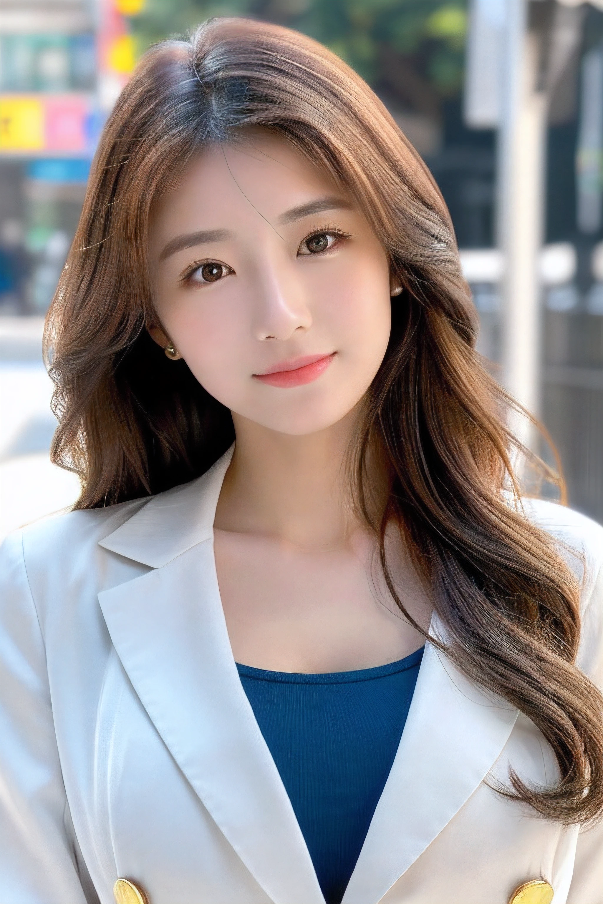 (masterpiece、high-level image quality、hightquality),Mature and realistic Japan woman、21years old、Super Cute、Beautiful fece、Upper body、soft skin perfect face、gorgeous long wavy brown-haired、(8K分辨率、A hyper-realistic、ultra-detailliert、hightquality)、doctors white coat、The Perfect Female Doctor,Erotic beautiful woman、(huge-breasted:1.5)、hospitals、Clear skin