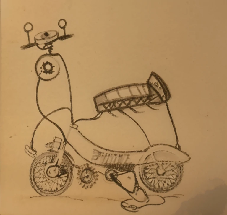 A motorcycle with long legs