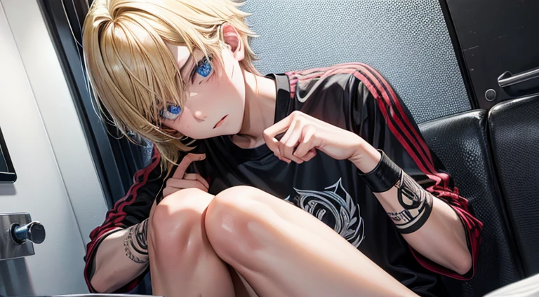 a emo ager guy with blonde hair