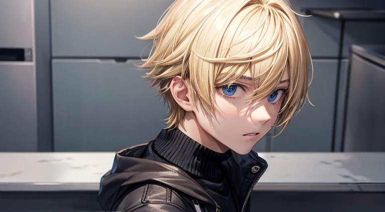 a emo teenager guy with blonde hair