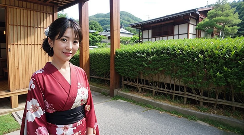 Japanese alone、Kimono appearance、Woman in her 30s、background is kyoto、in the edo era、Best Quality、ultra res、