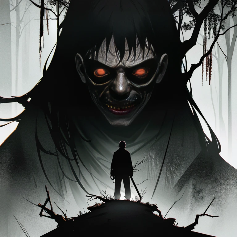 Jason Vorhees 💗💗💗
A fierce and menacing serial killer, wearing a worn-out hockey mask,
holding a blood-stained machete (blade:1.1) and standing in a dense forest.
His horrifying eyes and disfigured face are highlighted with (sinisterly glowing eyes:1.1),
and his sinister smile sends shivers down the spine.
His intimidating presence is further emphasized by the (dark shadows) surrounding him.
The artwork is rendered in a (dark, horror style),
with deep and rich colors that evoke a sense of dread and suspense.
Using (realistic, grungy textures) will add depth and make the image more immersive.
The lighting is crucial to set the eerie atmosphere. The scene is bathed in (dim moonlight),
casting haunting shadows on the trees and ground.
The flickering (candlelight:1.1) adds to the sense of danger and unpredictability.
In the background, a (full moon) shines through the thick branches, illuminating the forest,
creating a chilling contrast between light and darkness. The composition should capture the tension
and fear present in the scene.
The image quality should be of the highest standard with (best quality, high resolution:1.2),
allowing for intricate details of the killer's mask,
facial features, and the surrounding forest. (Ultra-detailed:1.2)
textures and (photorealistic:1.37) rendering will ensure a lifelike and immersive experience.
Overall, the artwork should showcase the terrifying nature of Jason Vorhees,
immersed in the macabre atmosphere of the forest, capturing the essence of horror.
