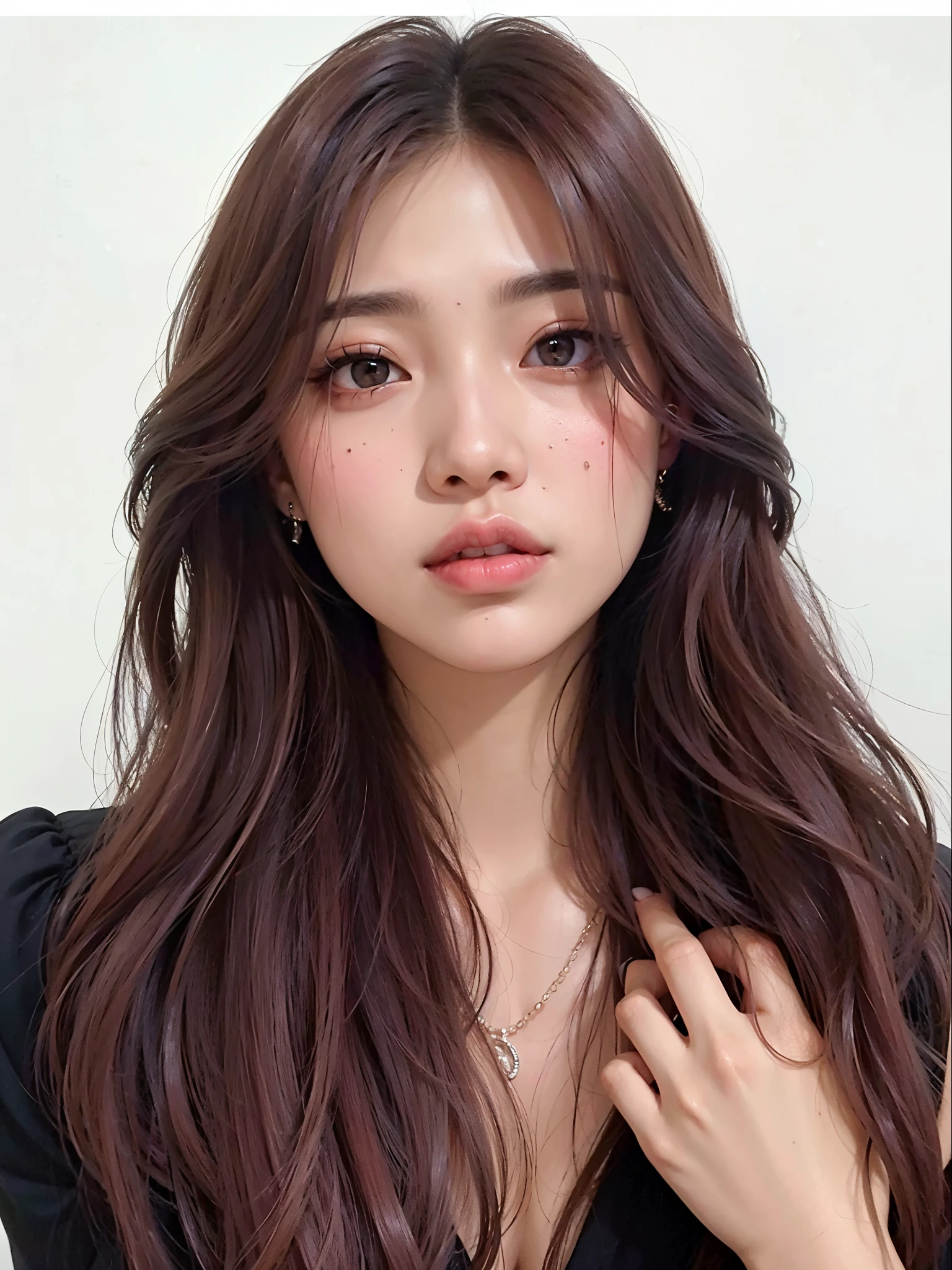 um close up de uma mulher com cabelos longos usando um top preto, Ulzzang, cruel korean goth girl, Jisoo do Blackpink, Retrato Jisoo Blackpink, jisoo do blackpink, coreana, linda mulher coreana jovem, Retrato de Jossi de Blackpink, Asian girl with long hair, Mulher sul-coreana bonita, jossi do blackpink, mulher coreana jovem bonita, jennie blackpink