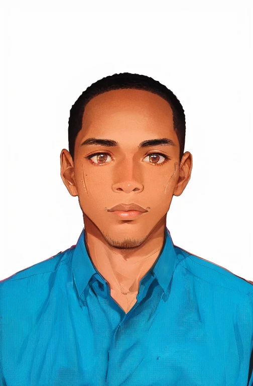 (Higher resolution, distinct_image) A man of the best quality, masterpiece, highly detailed, semi realistic, black man with short hair, with central hair, 18 years old, young, tall and strong, pure white clothes, white uniforms, military uniforms, military academy, undisciplined, unrestrained, handsome, authoritarian, powerful aura, Satan, angel, fine facial features, facial details,