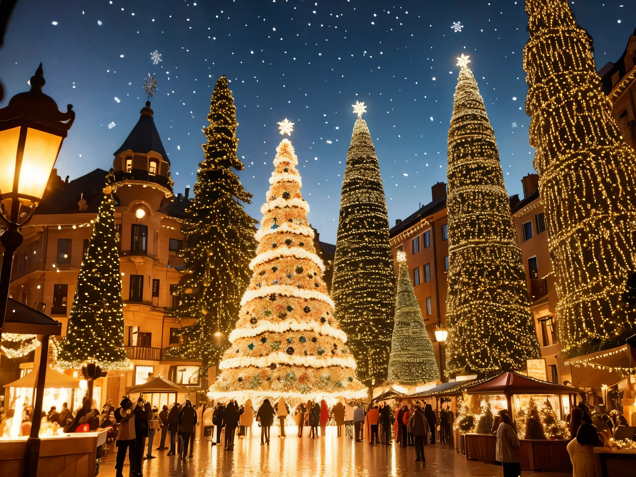 Fractal Glow of Christmas Lights Zoom in closely to reveal fractal patterns within the glow of 3D Christmas lights, creating a mesmerizing visual experience. Add depth to this intricate scene.