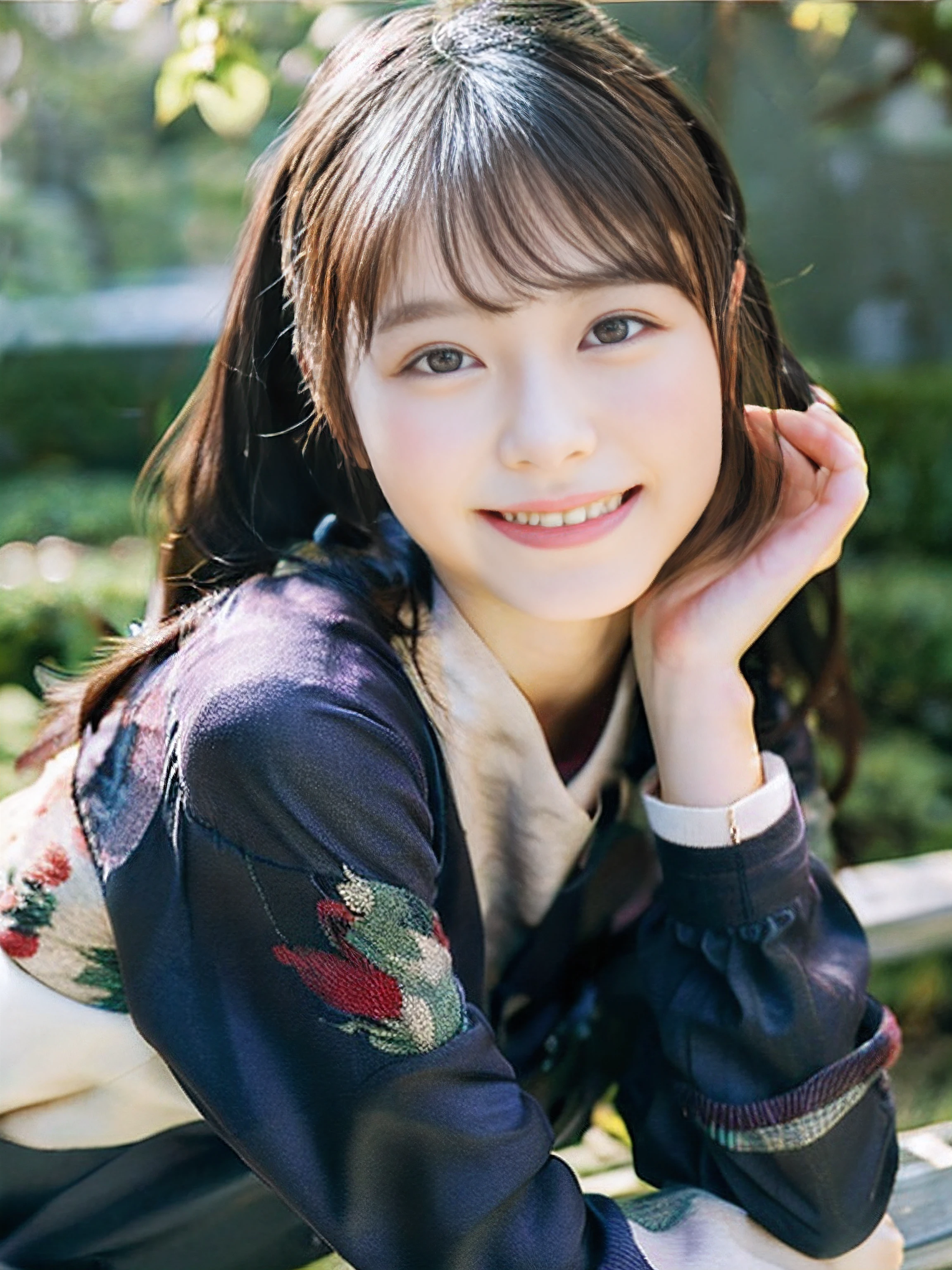 in 8K,Best Quality:1.4, 超A high resolution:1.5, (Photorealistic:1.4),​masterpiece:1.2,(top-quality:1.4)、 Raw photo、Japan girls in casual clothes、looking at the viewers、Pose with a smile、Hi-Res、The ultra-detailliert、natural skin textures:1.3, realistic eyes and face details:1.7、Coffee 、nogizaka, cute  face、20yr old:1.2、Textured skin:1.2, beautiful smiling face 、 (Shy smile:1.2)、Medium chest、beautiful finely detailed eyes、(Casual clothing:1.2)、FULL BODYSHOT、Black pantyhose、Colored leaves、Gravure Pose、a miniskirt:1.2、beautiful legal black eyes、is standing、autumnal、thighs thighs thighs thighs、Clear skin
