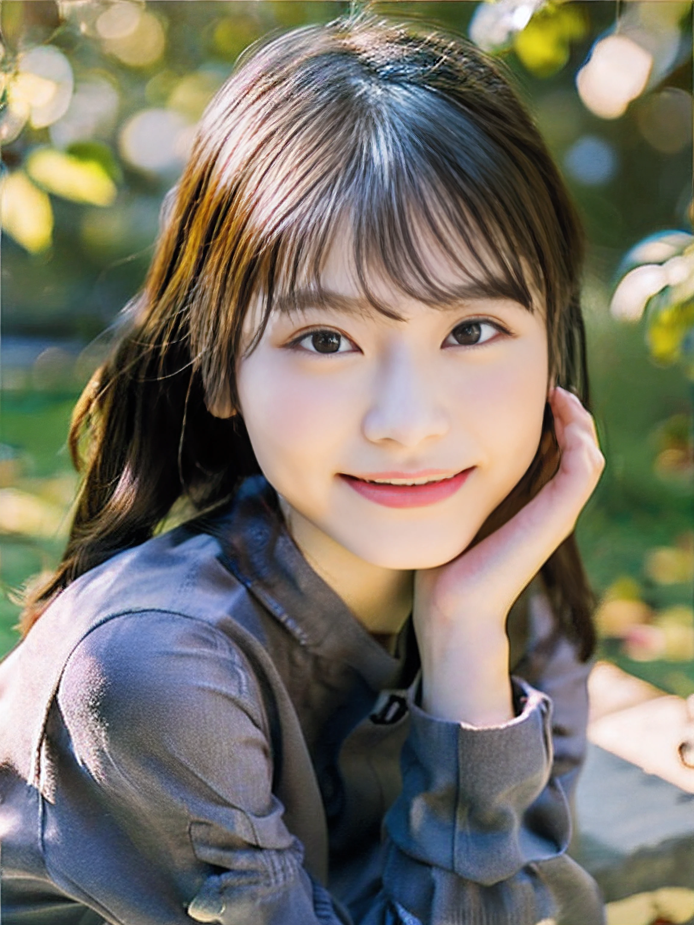 in 8K,Best Quality:1.4, 超A high resolution:1.5, (Photorealistic:1.4),​masterpiece:1.2,(top-quality:1.4)、 Raw photo、Japan girls in casual clothes、looking at the viewers、Pose with a smile、Hi-Res、The ultra-detailliert、natural skin textures:1.3, realistic eyes and face details:1.7、Coffee 、nogizaka, cute  face、20yr old:1.2、Textured skin:1.2, beautiful smiling face 、 (Shy smile:1.2)、Medium chest、beautiful finely detailed eyes、(Casual clothing:1.2)、FULL BODYSHOT、Black pantyhose、Colored leaves、Gravure Pose、a miniskirt:1.2、beautiful legal black eyes、is standing、autumnal、thighs thighs thighs thighs、Clear skin