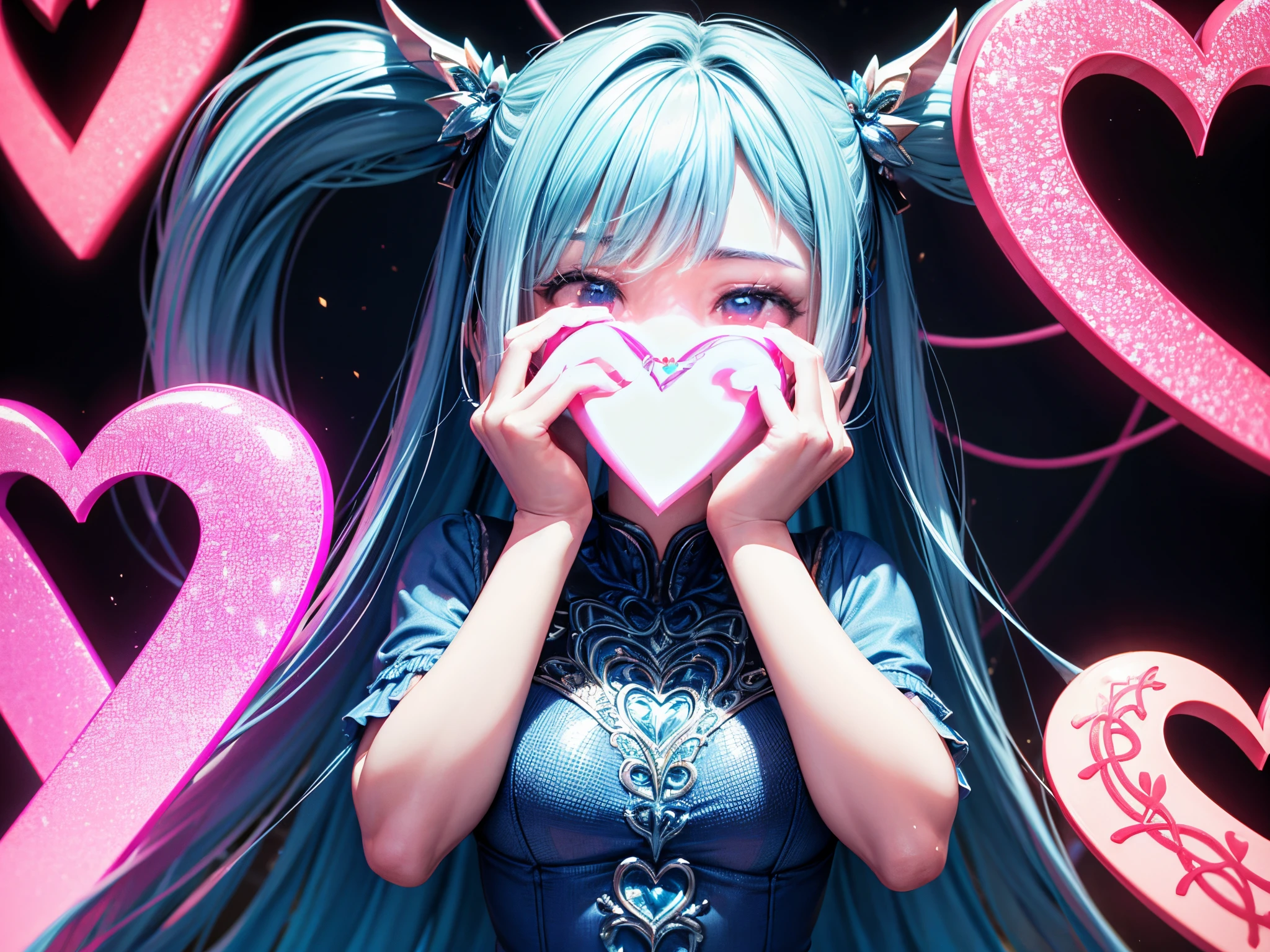 Get up close and personal with 3D numbers forming intricate heart shapes, creating a romantic scene for Valentine's Day. Ensure that every detail of this mathematical love story is vividly rendered.