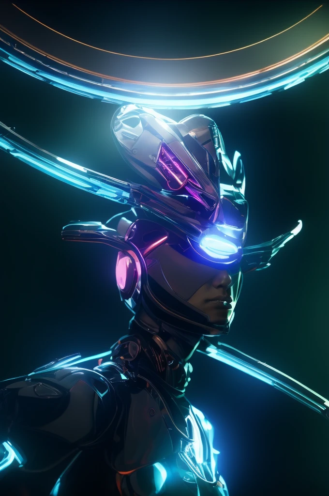 My friends, let me paint for you a vivid picture of a fantastically beautiful girl from the future, a vision that embodies the essence of cyberpunk, technology, and biopunk. Close your eyes and let your imagination run wild as I describe this mesmerizing cyber oracle., In this futuristic world, technological progress has seamlessly merged with the human form, giving rise to a breathtaking display of artistry and innovation. Our cyber oracle is the true embodiment of this harmonious fusion., Her porcelain skin glows with a subtle light, a testament to the complex network of bioluminescent implants that leave graceful patterns on her body. These delicate lines of light shimmer and dance, revealing a breathtaking symphony of colors that shift and change in harmony with her emotions., Her eyes, the windows of her cybernetic soul, sparkle with an otherworldly glow. Tiny diodes flicker in the iris, emitting a mesmerizingly beautiful glow that captivates everyone who meets its gaze. They hold wi, white hair, light blue hair, mini top hat, hairclip, hair ornament, Gothic art, diffraction spikes, three sided view, fake scrollbar, Surrealism, high detail, Futurism, modern, modern, Gothic art, cinematic lighting, textured skin, super detail, high details, award winning, 8k, masterpiece, 8k, best quality, highres, award winning, high quality, super detail, anatomically correct, ccurate, retina, masterpiece