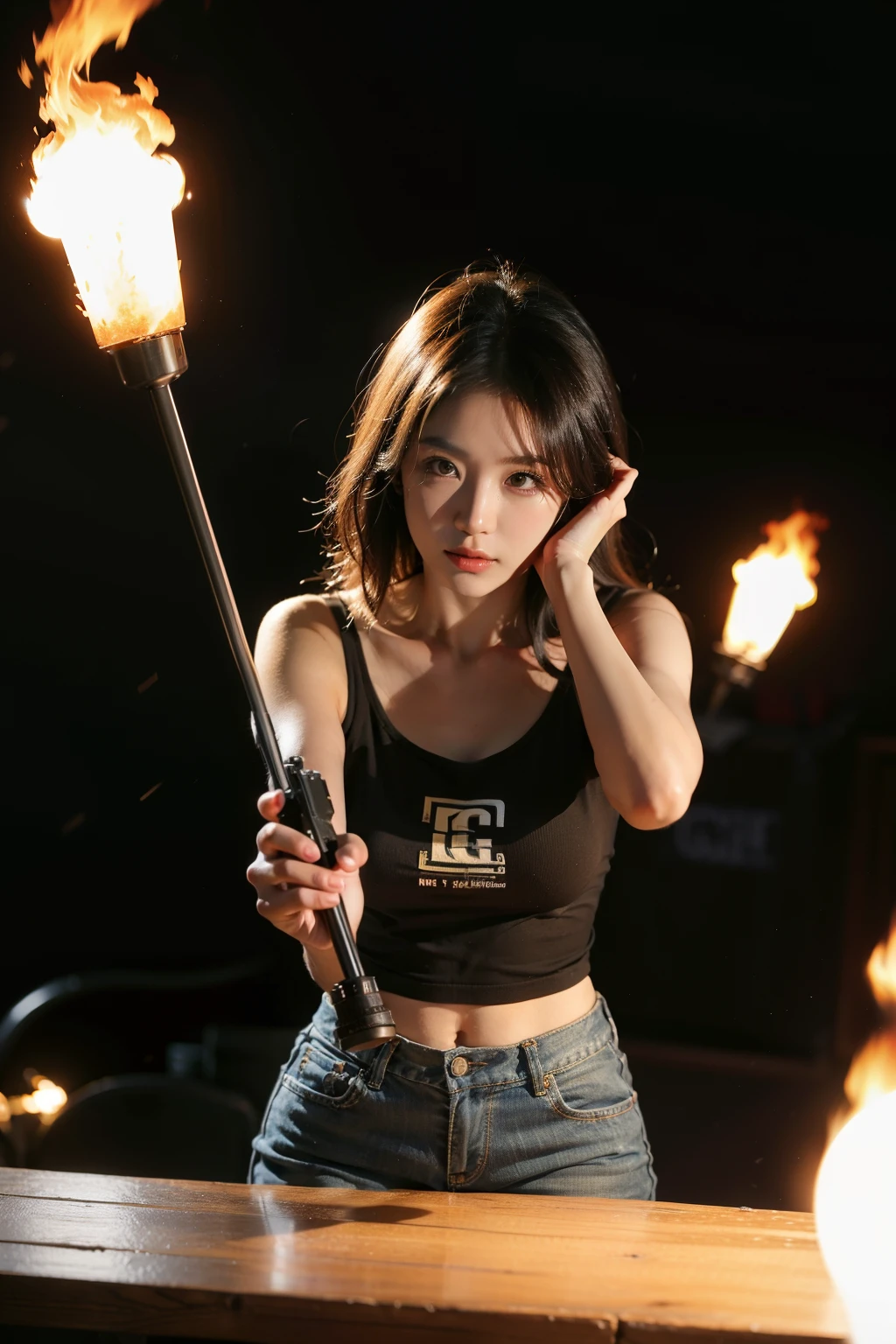 hyper realisitc, high detal, 电影灯光, Ray traching, angle of view, Eye level shooting, hyper HD, tmasterpiece, ctextured skin, 4K, Best quality at best,ember,The nameplate says Ge Xin