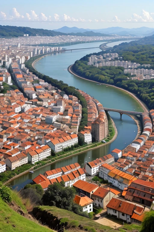 Uma cidade Pegoraro pitoresca aninhada em um vale estilo medieval