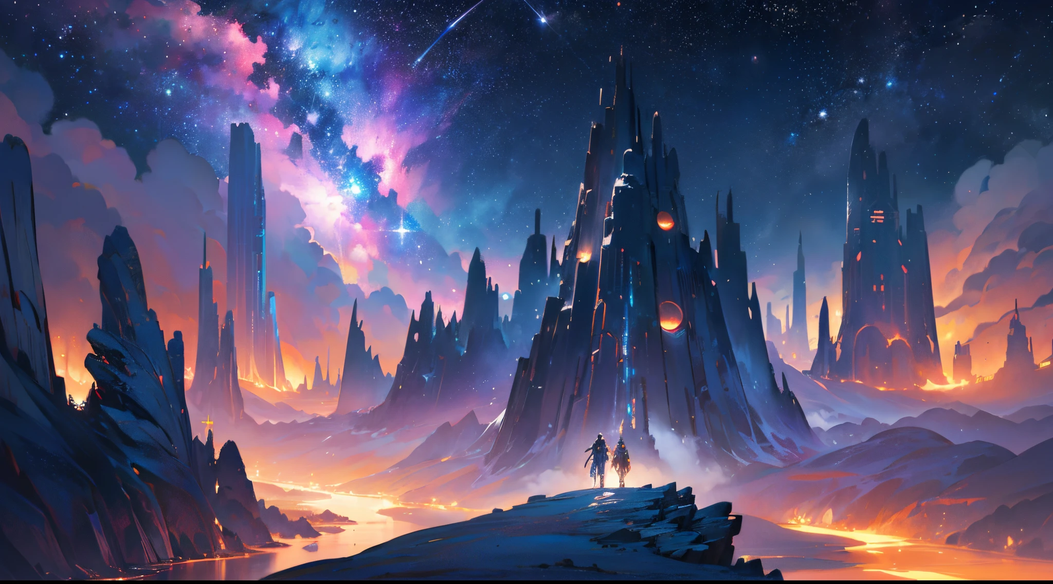 (extremely detailed CG unity 8k wallpaper), the most beautiful artwork in the world, space, science fiction, stars, nebula, sci-fi, fantasy, landscape