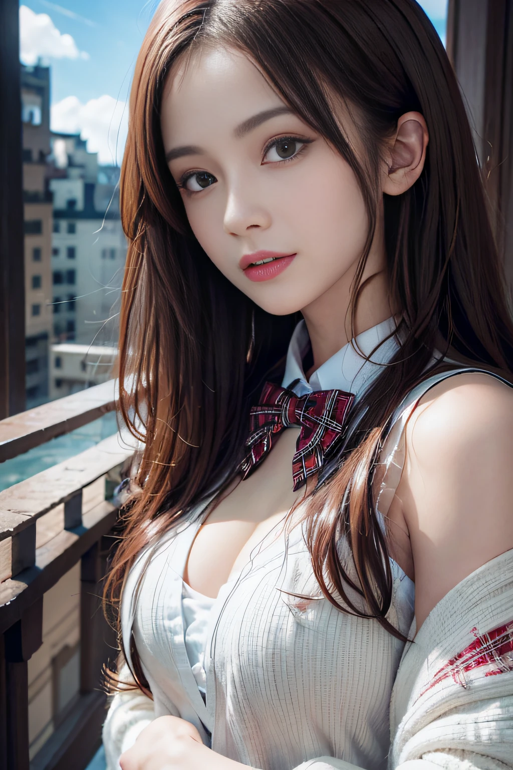 ung girls, Super beautiful detailed face, Staring at me, Open mouth slightly, shyly smile, Multiple girls, Raw photo, (Best Quality:1.2), masutepiece, 8K, high details, hight resolution, With the highest quality, High-definition raw color photos, professional photograpy, Cinematic Light, (Fine face:1.2), (Beautiful breasts:1.2), (Summer high school uniform with wide open chest:1.5), Beautiful breasts, (Panties), classroom, (((Bokeh))), depth of fields, (View from below:1.2),