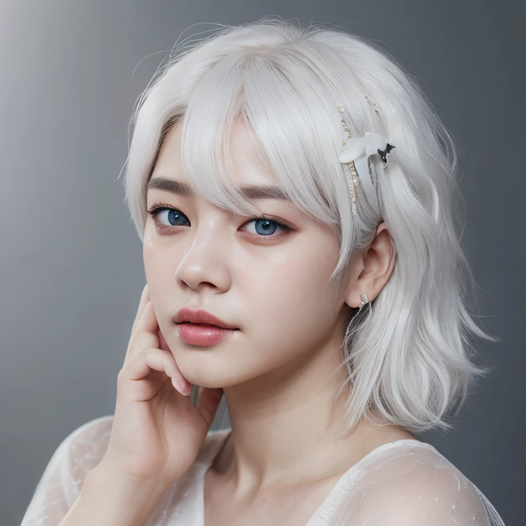 Jimin, fairy, white hair, beautiful eyes, hyperrealistic