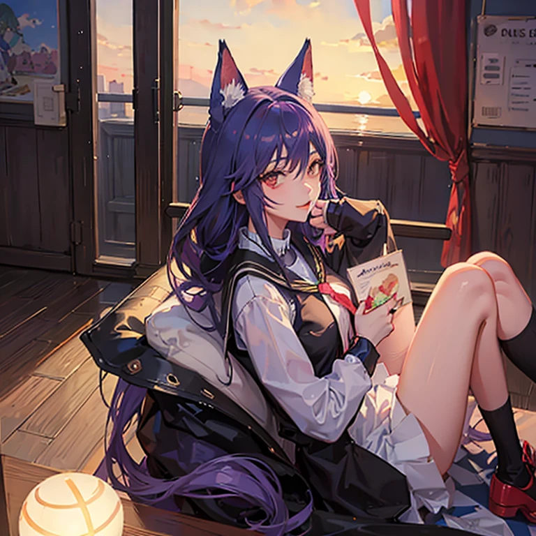 Chicas anime zorro, lobo, coneja, sexys en la escuela