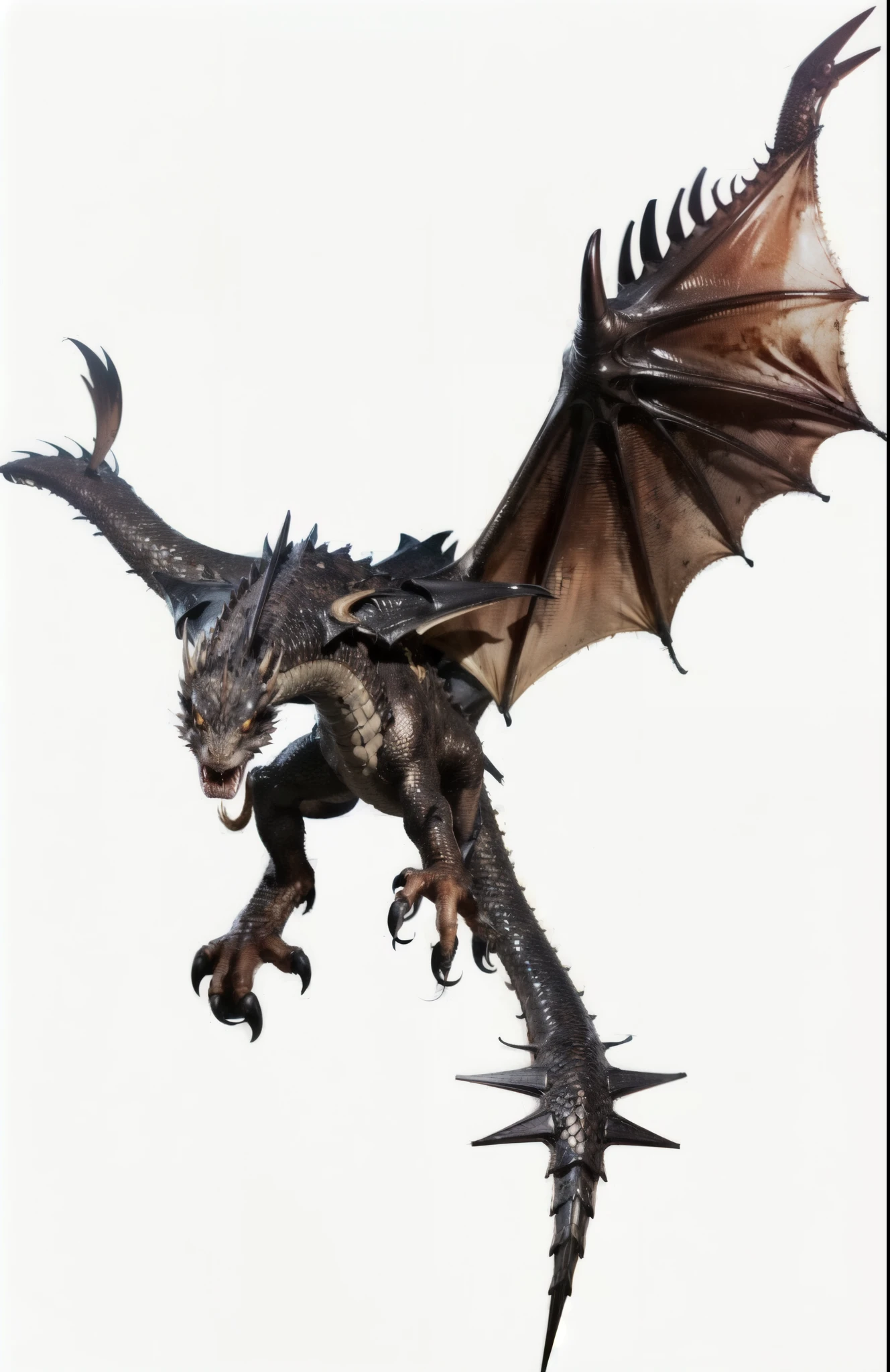 a close-up of a dragon with its wings open, monster hunter monster, dragon with scars, A dragon, in monster hunter armor, Drogon, enemy european dragon, Dragoned, full body dragon concept