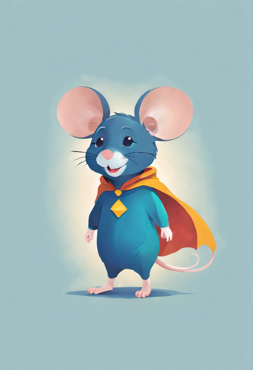 (a mouse,wearing,hero caped,logo-style),vibrant colors,playful,illustration