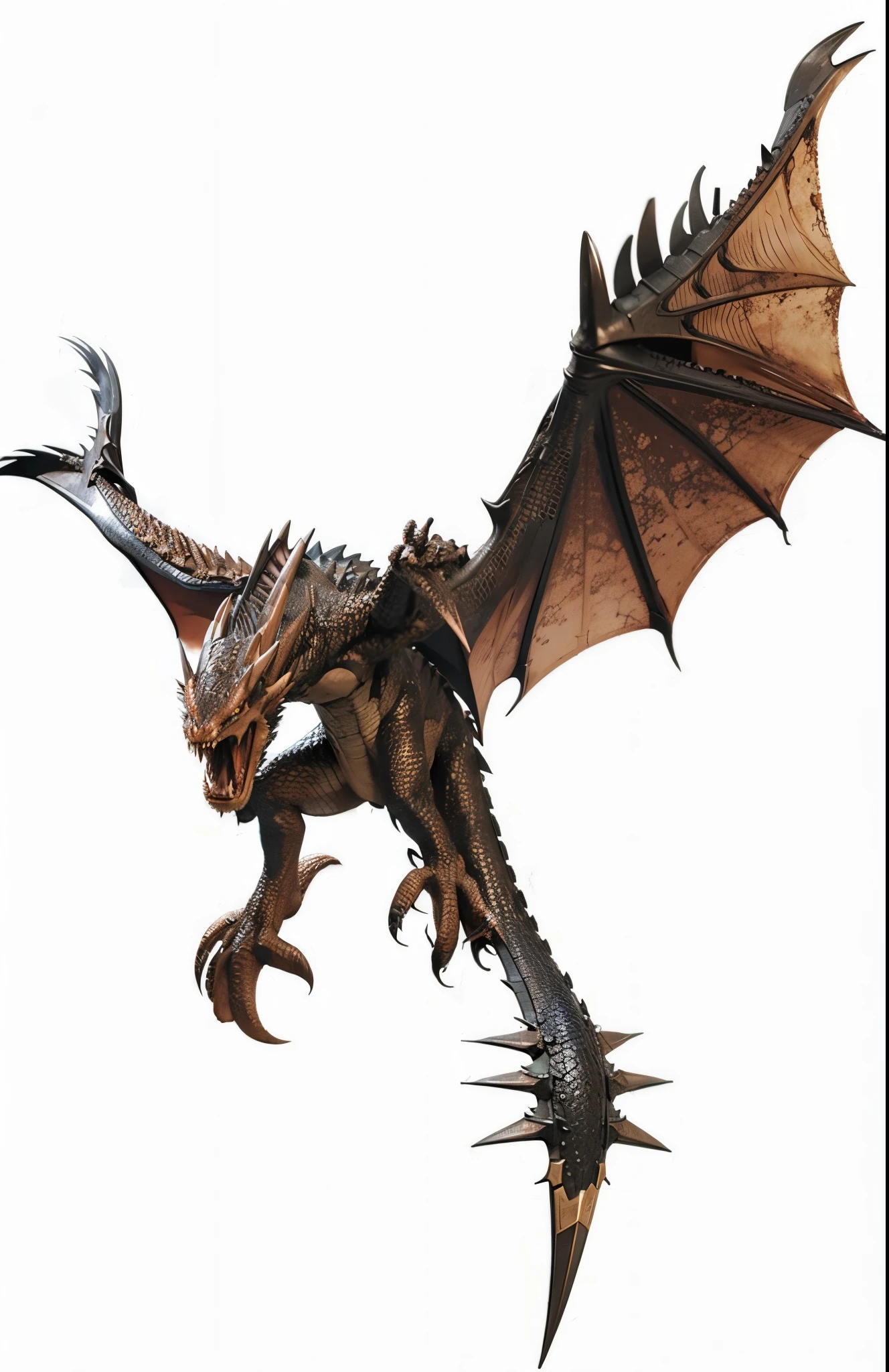 a close-up of a dragon with its wings open, monster hunter monster, dragon with scars, A dragon, in monster hunter armor, Drogon, enemy european dragon, Dragoned, full body dragon concept