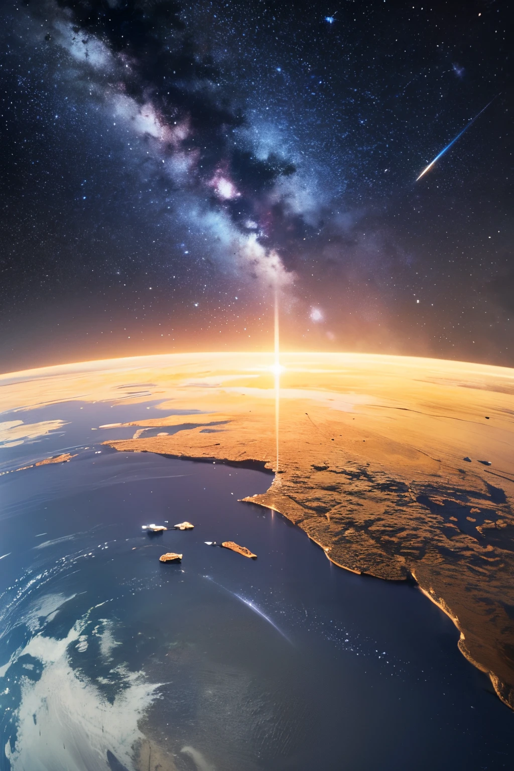 Master Parts、Superior Quality、superior image quality、The 8k quality、Beautiful pictures of the starry sky、magnifica、Arched Milky Way:1.25、Arabard view of the Earth from the lunar surface:1.25, Lunar surface, space photo, on the moon, moon background, lunaba...
