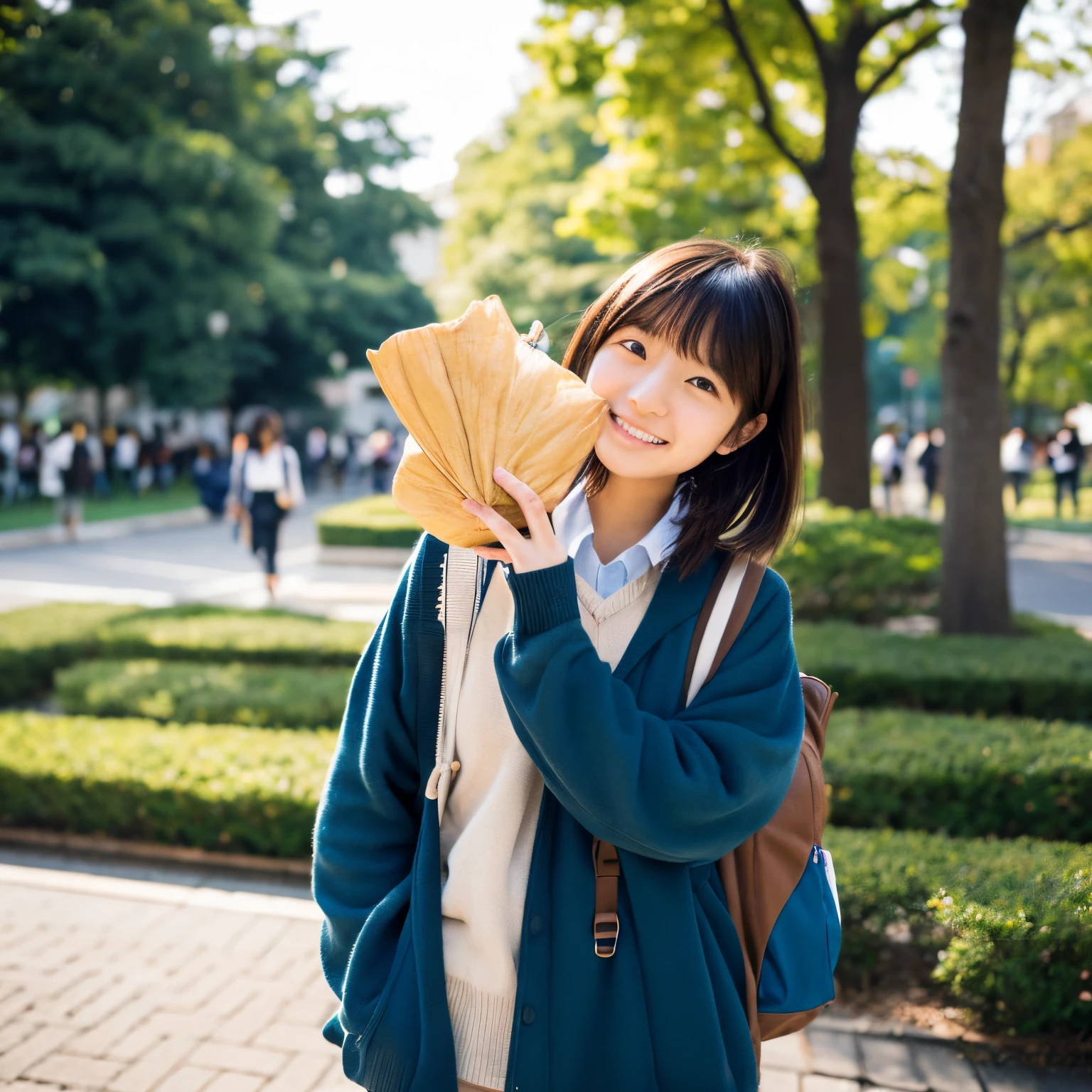 got peanuts、Japanese female student at Waseda University