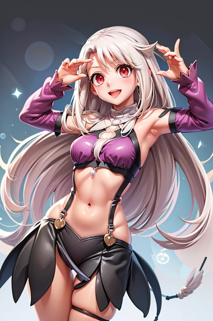 illustration, ((((1persona)))), 8k, UHD, Fondo de pantalla HD, illustration, 1girl, (((IrisViel von Einzbern))), (((destino/caleid liner prisma illya))), (((Atuendo de 2B))), (((They are smiling))), (((Pose linda))), (((Pose de victoria))), (((Nier suit))), (((cuerpo completo))), (((They are smiling))), (((cuerpo completo))), obra maestra, mejor calidad, ((obra maestra)), ((mejor calidra descarrilado)),