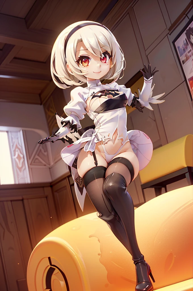 illustration, ((((1persona)))), 8k, UHD, Fondo de pantalla HD, illustration, 1girl, (((fate/kaleid liner prisma illya))), (((Illyasviel von Einzbern))), (((cabello largo))), (((big breats))), (((venda negra para los ojos))), (((destino/caleid liner prisma illya))), (((Atuendo de 2B))), (((They are smiling))), (((Pose linda))), (((Pose de victoria))), (((Nier suit))), (((cuerpo completo))), (((cuerpo completo))), obra maestra, mejor calidad, ((obra maestra)), ((mejor calidra descarrilado)),