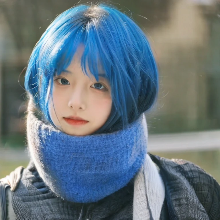 delicate and pretty,Emeral,finely detail,girl with,Blue-haired,