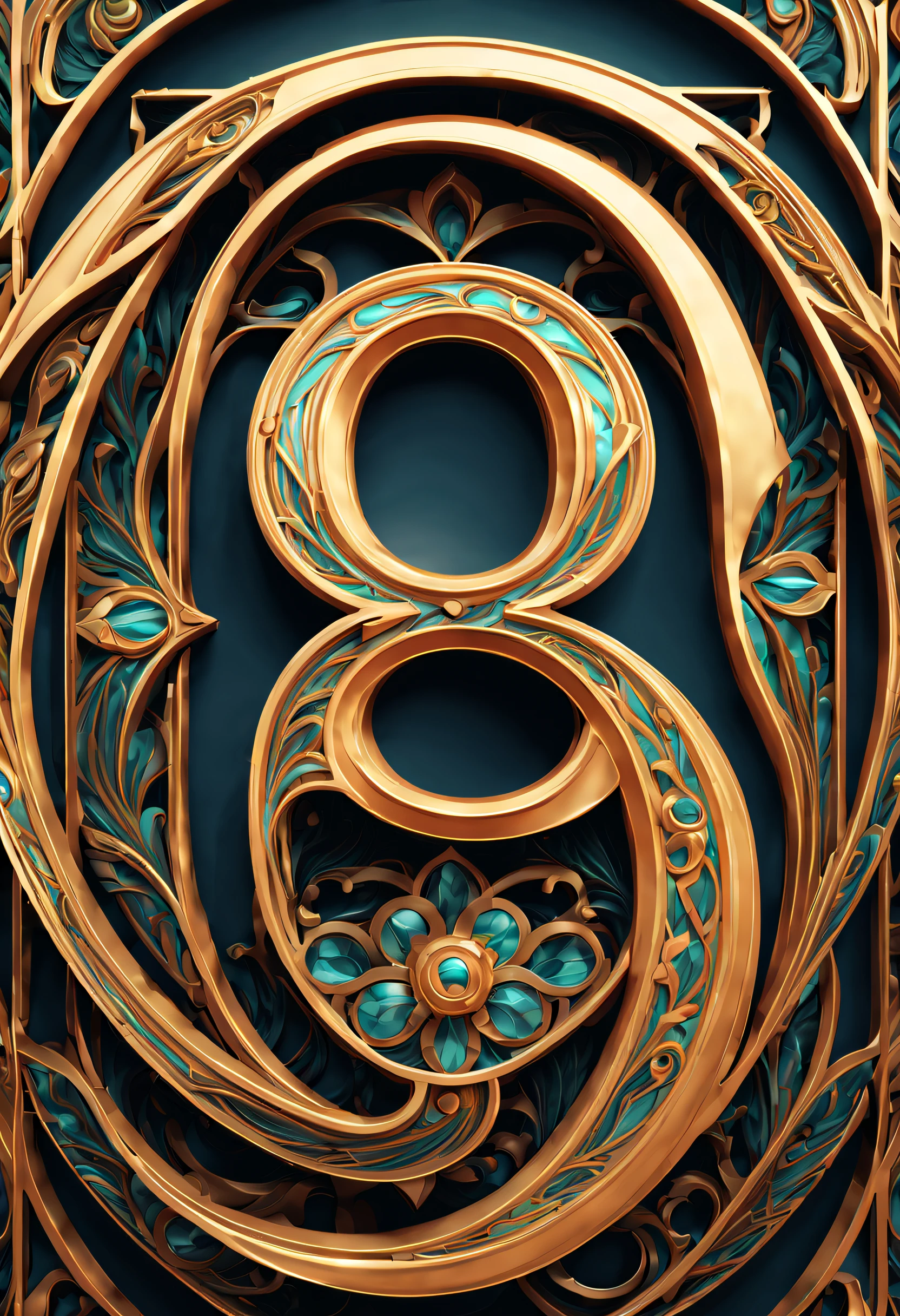 ((Number 9))Number,9(Intricate ornate pattern metal CGI style,3D, Art Nouveau octane rendering, Complicated details, ,Detailed pubic hair.-v6