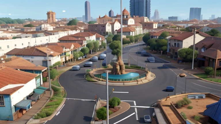 master part, best quality, alta qualidade, Very detailed, Casas, Buildings on both sides of the road, nos postes de energia, tem ar condicionado para refrescar a cidadeperspectiva, alta e baixa, arquitetura dos desenhos animados, illustration style, estilo de jogo, desenho em perspectiva. Fundo da cidade, arte conceitual disney, Futurismo, Mobile Game, interface do jogo, Interface do jogo