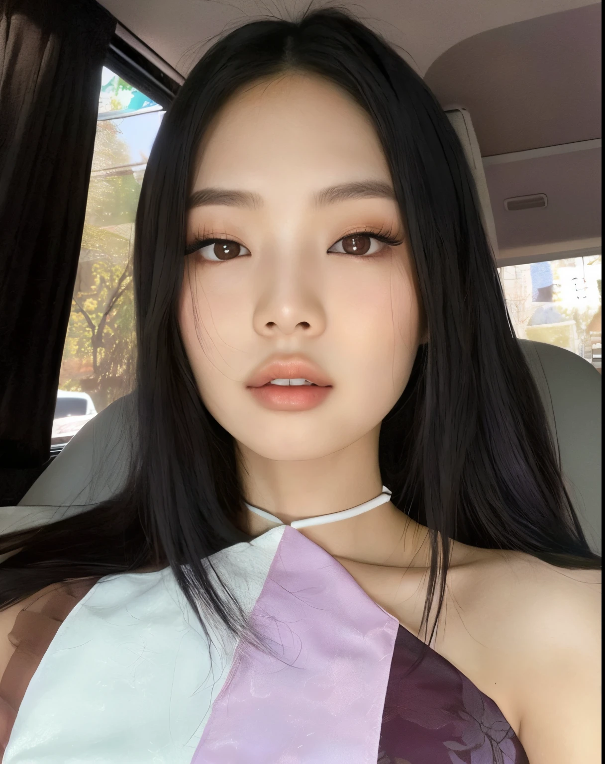 Mujer arafed con largo cabello negro y vestido morado y blanco., Blackpink Jennie, Gongbi, Jaeyeon Nam, Wenfei Ye, Asian face, Xintong Chen, young cute wan asian face, Sha Xi, Hermosa mujer surcoreana, Xision Wu, Heonhwa Choe, Yanjun Chengt, Joven y adorable rostro coreano, Lulu Chen