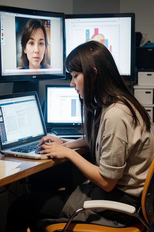 person on computer