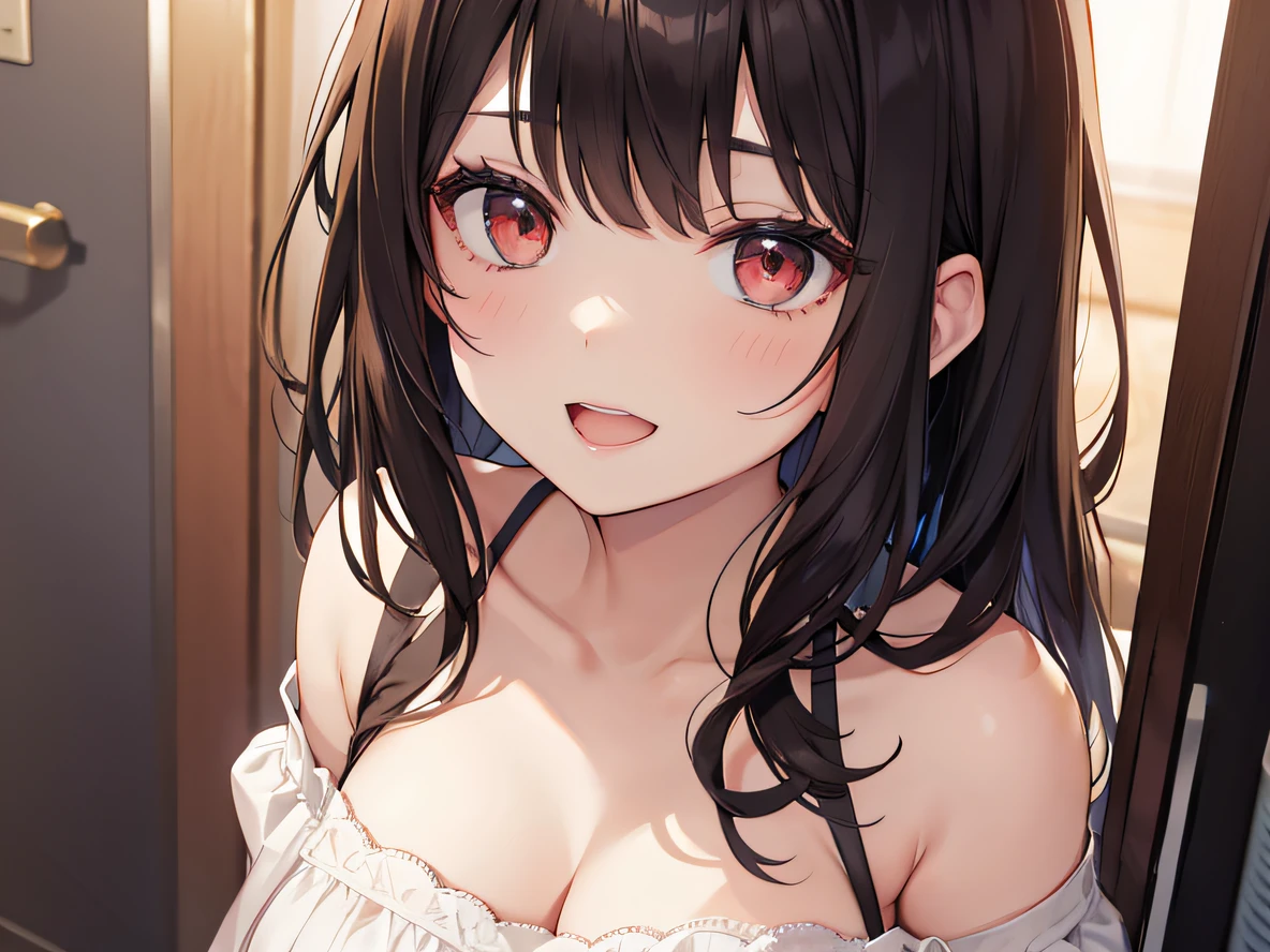 brown colored long hair、