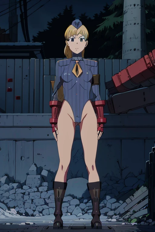 Masterpiece, Best Quality, Highly detailed, illustration, absurdres, street fighter, doll suit, shadaloo doll, dollsuit, girls, multiple girls, expressionless, blank eyes, looking at viewer, red gloves, emotionless, black latex, corrution, mind control, female combatant, full body, hypnotized, unhappy trance, full body suit, ribbed bodysuit, both arms at side, stand up straight, obey, perfect female body, extremely glossy latex, hypnosis, hypnoLora, empty eyes, Mind control device, oses, submissive_pose, Slave, hat, necktie, stand up straight, standing, standing at attention, Slave, hat, necktie, belt, extending the right arm from the shoulder into the air with a straightened hand, saluting, military, military saluting, salute, Teresa Wagner, Tada-kun wa Koi wo Shinai, ponytail, blonde hair, blue eyes