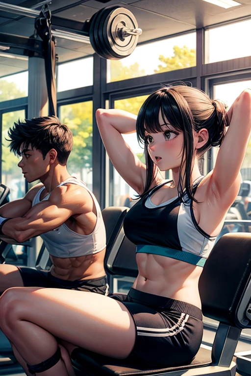 multiple men and women working out at the gym