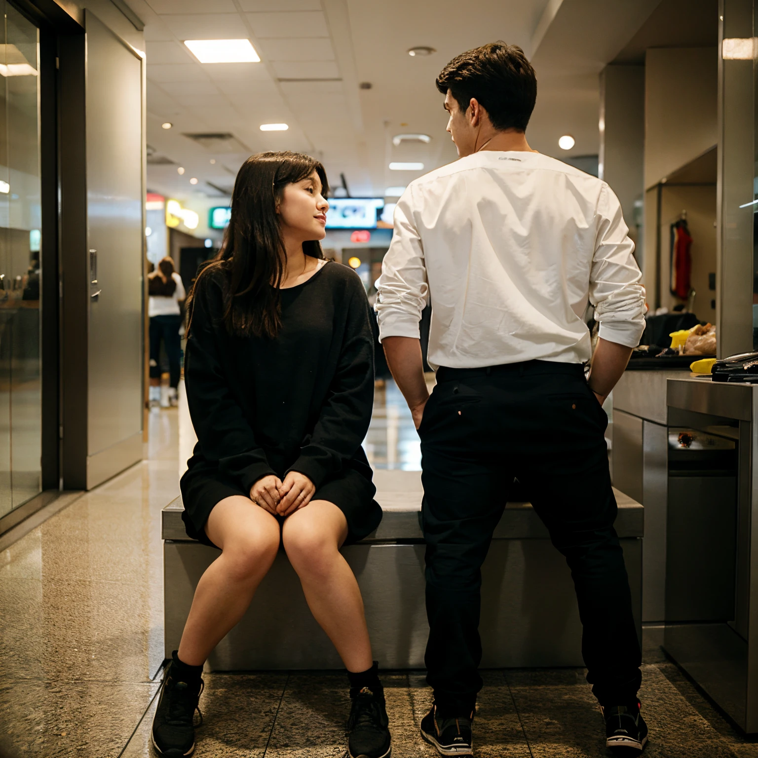 Couples waiting each other
