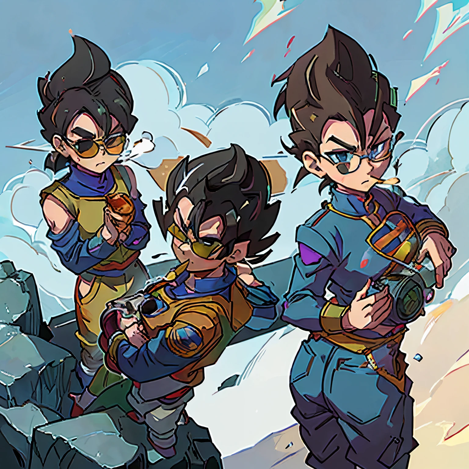 Vegeta smoking a blunt with aviators