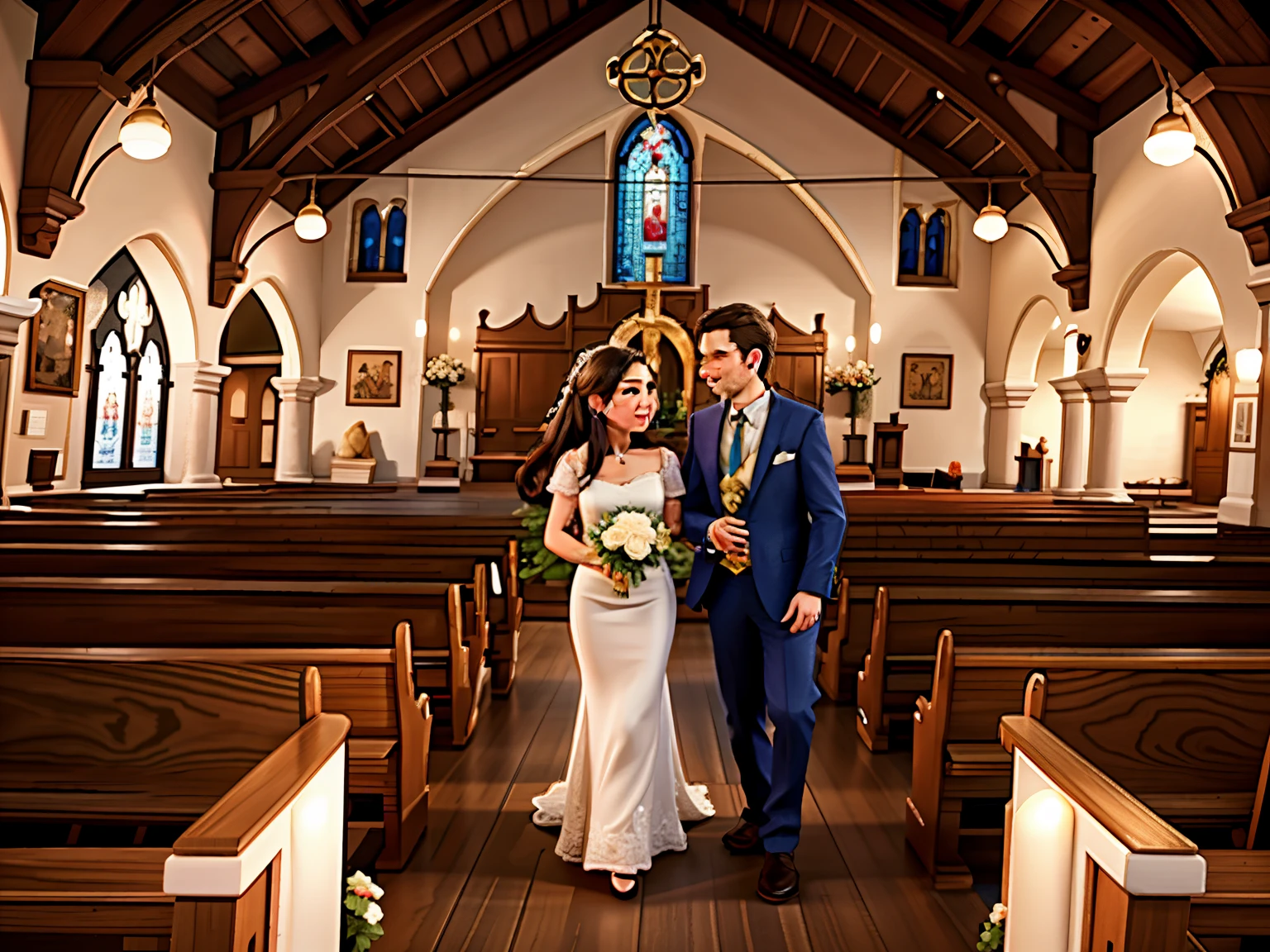 Pareja arafed de pie en una iglesia con lazos blancos en los brazos., de pie frente al altar, Novios, Foto de boda, boda, Mira los detalles, Historical setting, Pareja feliz, De pie en una iglesia, Karla Ortiz, Jacqueline E, por Robbie Trevino, Imagen de perfil, por Joy Garnett, por Gwen Barnard