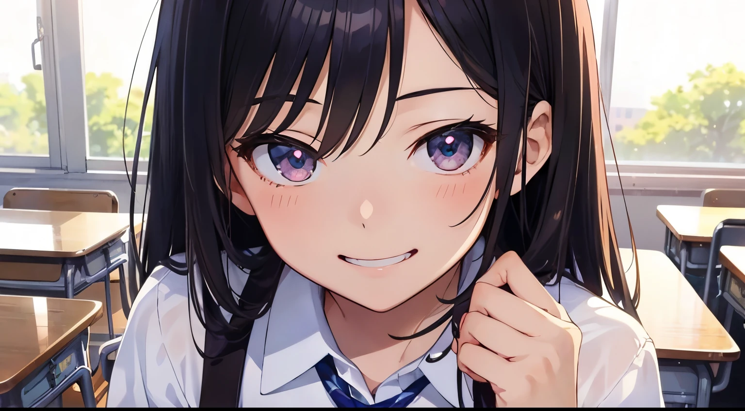 beautiful detailed eyes, purple eyes,(tareme), (1girl, gokou ruri, ore no imouto ga konna ni kawaii wake ga nai), (opened mouth), nsfw, curvy, Slender, (close-up mouth), Highest quality, Super detailed, masterpiece, Ultra-high resolution, 8k, Embarrassing, blush, Lovely, (With tears in her eyes and her mouth open), Sticky saliva