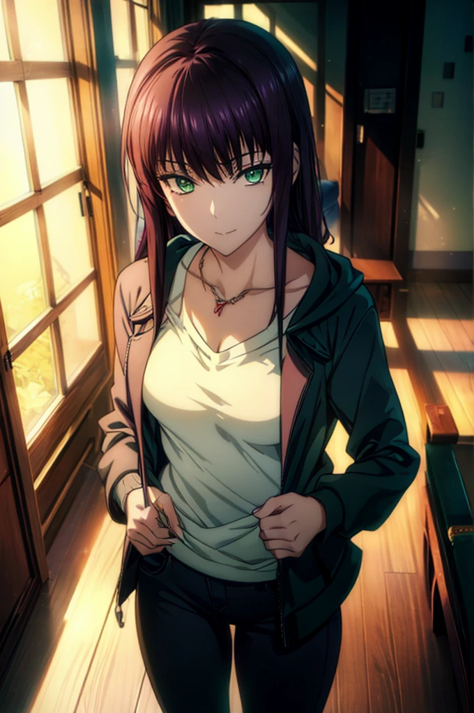 Anime girl standing in a room with a window and a wooden floor,By Shinkai Makoto, PM,beautiful anime high school girl,Anime girl wearing a black shirt and jeans, Shinkai Makoto style,Anime girl with green eyes and a white shirt standing on the sidewalk, Seductive anime dick girl, anime visual of a young woman, Anime Best Girl, anime girl with long hair and green eyes,, Seductive anime dick girl, nffsw,hiquality,Connect ticker and 8K, hight resolution,Very detailed CG, High quality shadows, Detail Beautiful delicate face, Detail Beautiful delicate eyes,BREAK(Wallpapers with highly detailed 8K),(Highly detailed CG 8K wallpaper),Makima (chain saw man),Sukasaha (Fate/grand order),Shimohira Reihua ,Hi-Res,Very delicate and beautiful CG illustration,top-quality,beautiful thigh,big breasts thin waist,(((masutepiece))), (((Best Quality))),8K,32K,​masterpiece,beautiful alluring anime woman,ultra-definition,ultra-detailliert,hight resolution,a hyperrealistic schoolgirl,masuter piece, Best Quality, High quality, High Definition, high quality texture, high quality shadow, high detailing,finely detail,A teenage girl,1girl in,High school students,Solo,Soio,Only one person,Alone,One Person,taki,Mature atmosphere,Leg length,neat and long legs,8 Head Body,stature:171cm,Mature girls,Reddish-purple hair,Reddish-purple hair,Purple hair,cassis colored hair,silky and smooth hair,Colorful hair,Straight hair,Smile,Cool Beauty,Beautuful Women,Neat face, Beautiful realism,Seductive look,Bewitching look,serene expressions,beautiful hairl,She wears a necklace around her neck,Necklace,bead necklace,magatama accessories,A slight smil,Colorful eyes,green colored eyes,Jade-colored eyes,beautidful eyes,Bright eye,Delicat eyes,Eyes Like Gems,Jade Eyes,Hanging eyes,(Green eyes:1.5),Seductive face,Watching the viewer,Model photo,simple background,Black hair, longeyelashes, lightsmile, Reddish-purple hair, cassis colored hair, Hairpin, lightsmile, Seductive smile, Jade-colored eyes, PUPILS SPARKLING, Hanging eyes, multicolored eyes, Anime style, Hyper-Realism, Realism, Anime, 8K, Super Detail, ccurate, Best Quality, 16 K, Anatomically correct, ccurate, nffsw, 16 K, hight resolution, Best Quality,parka,Plain clothe,((Black Lowrise Skinny Long Jeans)),hooded sweatshirt,((Sweatshirt)),Sunlight,