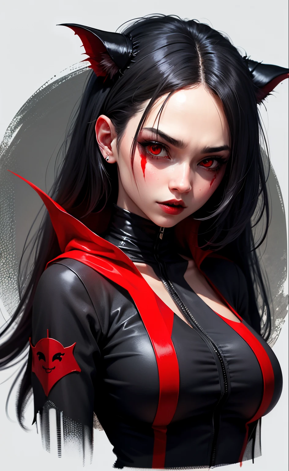 A vampire girl, black background,  blood, ilustrador, master part, alta qualidade, 8k, high resolution, alto detalhamento, japanesepopartstyle, 4k, highes definition,