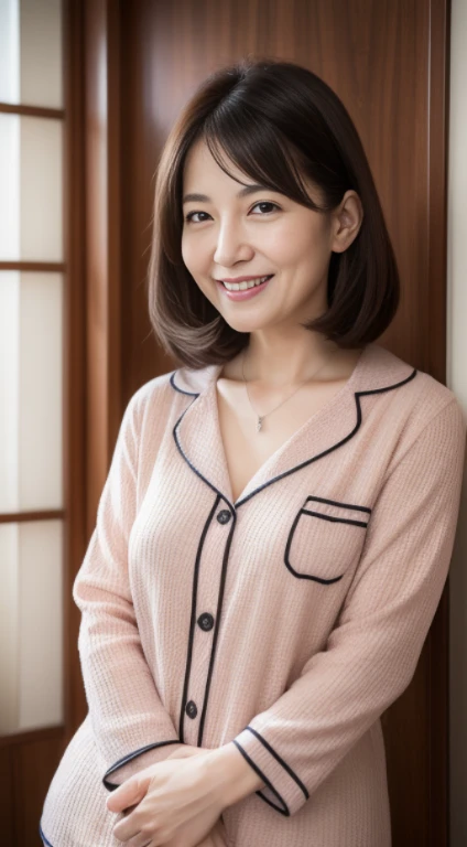 Mature Woman、Upper Body、Big Breasts、47歳Mature Woman,My face is delicate,Happy and attractive,(Realistic:1.4) 8K,Beautiful and beautiful,,A light smile、indoor、White T-shirt、sexy、sexyポーズ、Thighs、Tabletop、Pink panties、Nipples