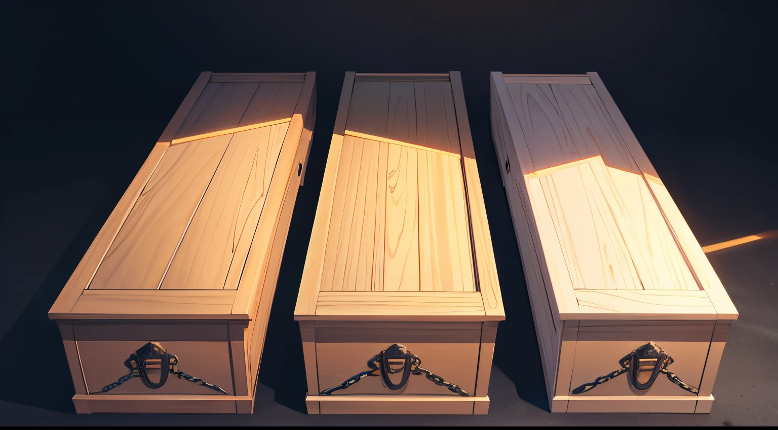 three coffins