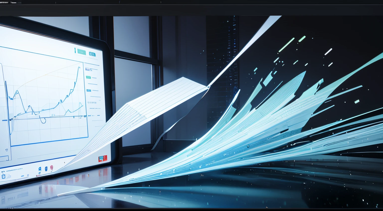 Engaging 3D visualization featuring stunning graphs、glinting