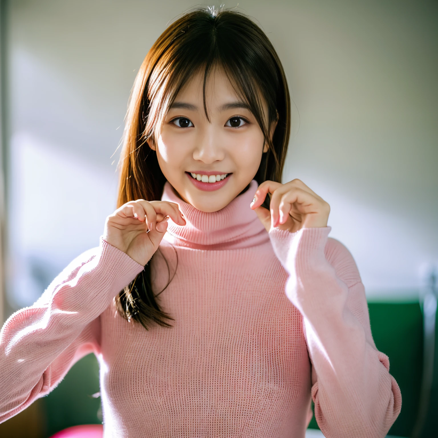 (table top、highest quality、8k、Award-winning work、ultra high resolution)、one beautiful woman、(perfect red turtleneck knit:1.3)、(Red turtleneck knit covered in semen:1.3)、Very long wavy hair drenched in sweat、Drenched and shiny hair、bright and glossy lipstick、(the biggest smile looking at me:1.1)、(Show your beautiful teeth and smile big:1.1)、(A woman perfectly positioned directly in front of you with equal space above, below, left and right.:1.1)、(wet and shiny skin:1.1)、(close up of face:1.5)、(The simplest pink background:1.3)、accurate anatomy、ultra high definition hair、Ultra high definition beauty face、輝くultra high resolutionの美肌、ultra high resolutionの艶やかな唇、(Face covered with a large amount of semen:1.5)、(face facing straight ahead:1.1)、(body facing straight ahead:1.1)