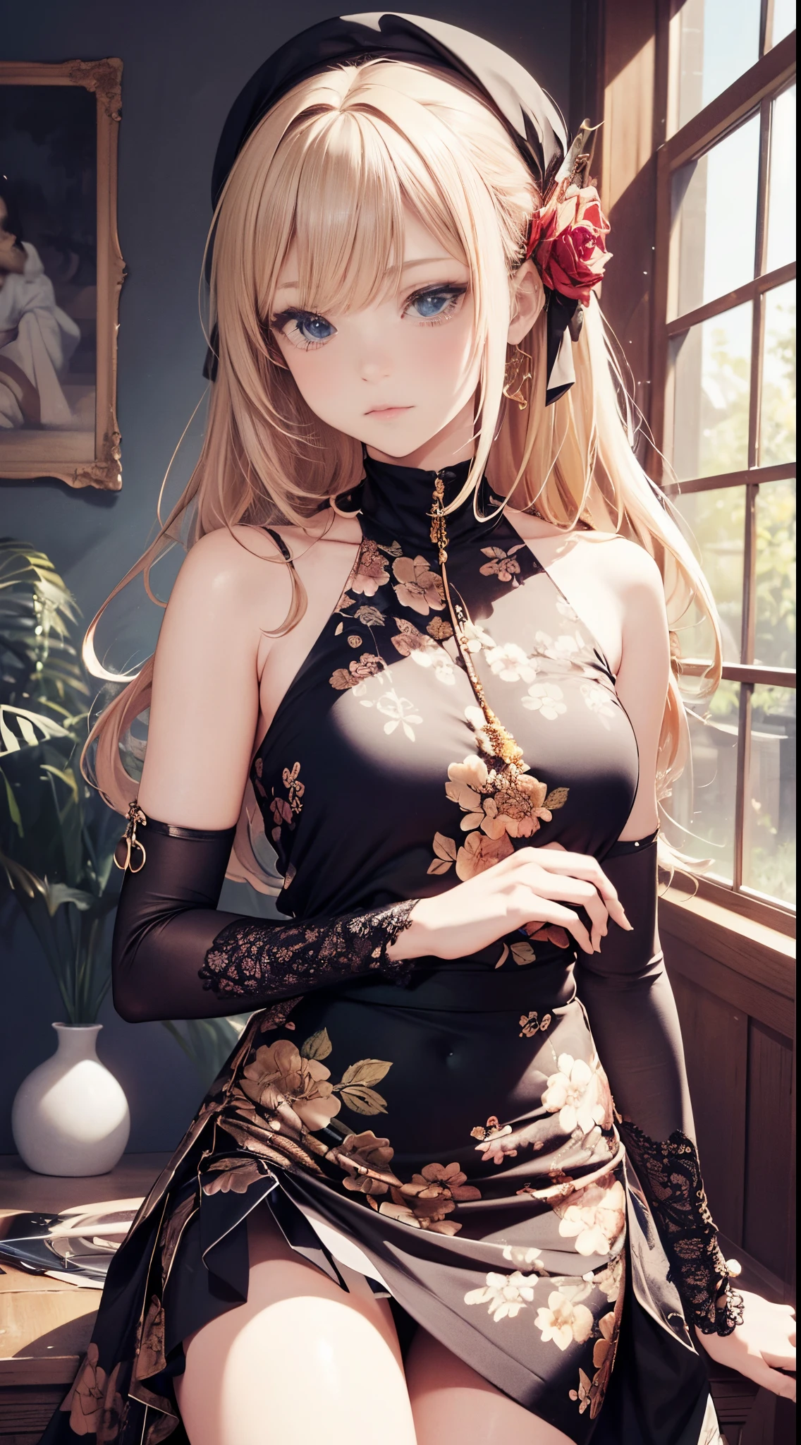 (masutepiece, of the highest quality, best, Official art, Beautiful and aesthetic:1.2),(masutepiece, of the highest quality, Best Quality, Official art, Beautiful and aesthetic:1.2),(tmasterpiece,Top,best qualtiy,offcial art,Beauty and aesthetics:1.2),(1girl in:1.3),Very detailed,(s fractal art:1.3),highly colorful,best detailed,High neck clothing