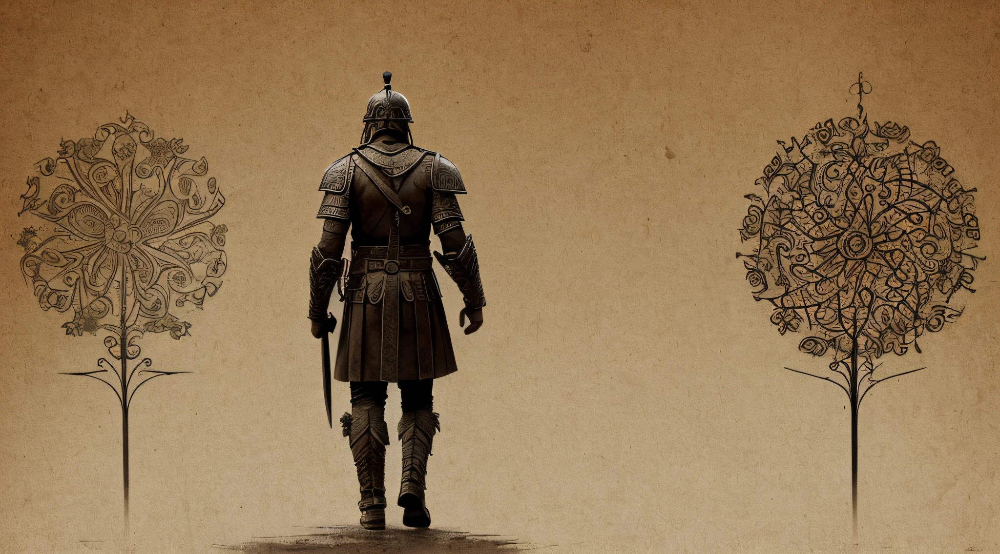 Prompt: Depict a warrior standing at a crossroads, pondering which battles to engage in. The paths diverge into different abstract challenges, emphasizing the importance of selecting battles wisely.