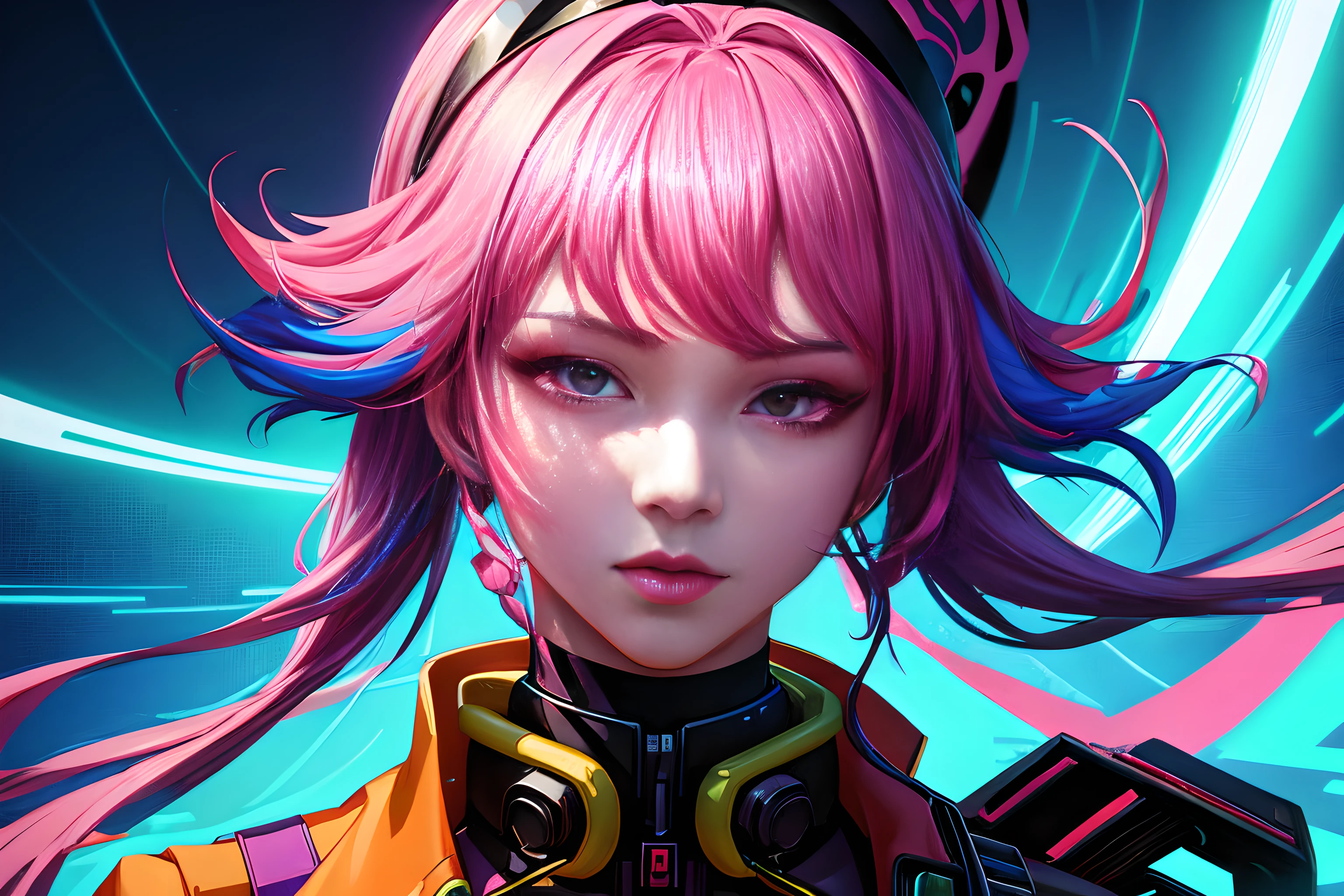 Close-up of a man with a headband, digital arts, inspired by Yanjun Cheng, tumblr, Digital Art, vibrant fan art, lofi portrait, artwork in the style of guweiz, Neo Parwave, colorful digital painting, Cyber aesthetics, Portrait of a KPOP idol, yanjun chengt, digital anime illustration, NFT Portrait, digital cyberpunk anime art.